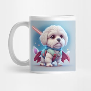 Super maltese with red lightsaber - fantasy knight Mug